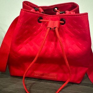 Tommy Hifiger Red Cinch Bucket Bag